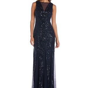 Navy Sequin Formal Gown
